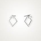 Aretes Rombo de alambre plateados