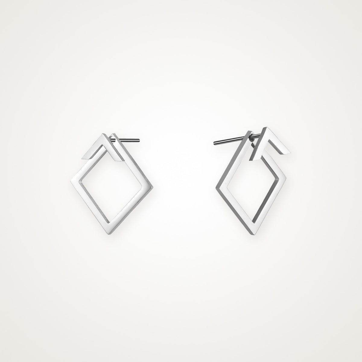 Aretes Rombo de alambre plateados