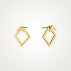 Aretes Rombo de alambre dorados
