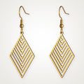 Aretes Rombo de líneas dorados