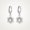 Aretes Sol de bolitas plateados