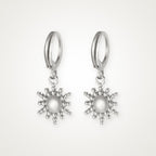 Aretes Sol de bolitas plateados