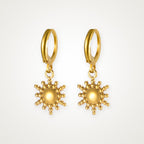 Aretes Sol de bolitas dorados
