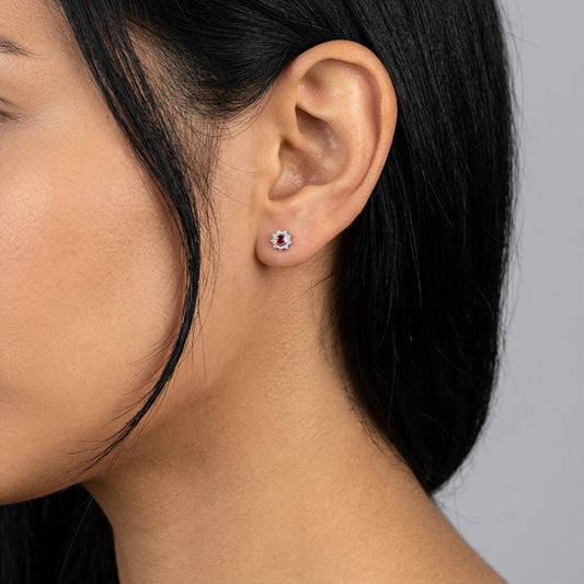 Aretes Sol Minimalista con Zirconia