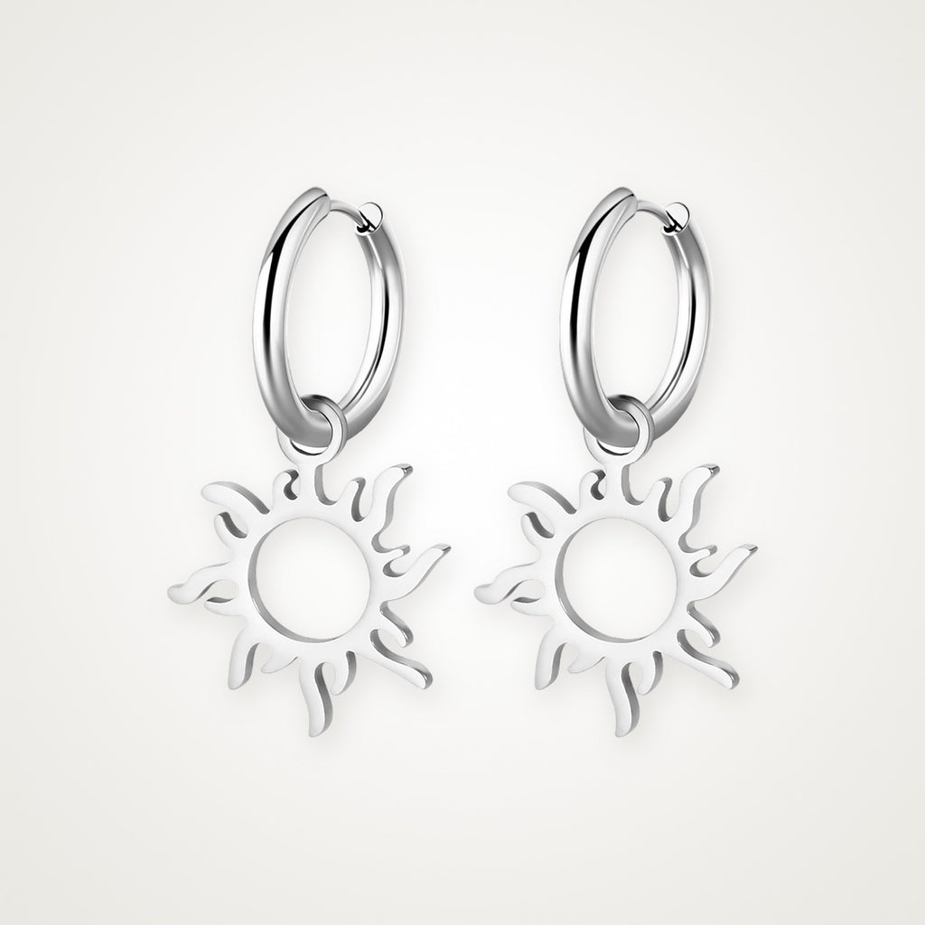 Aretes Sol tótem plateados
