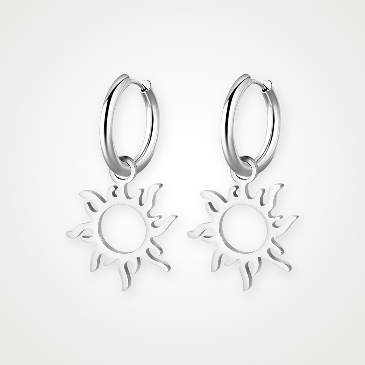 Aretes Sol tótem plateados