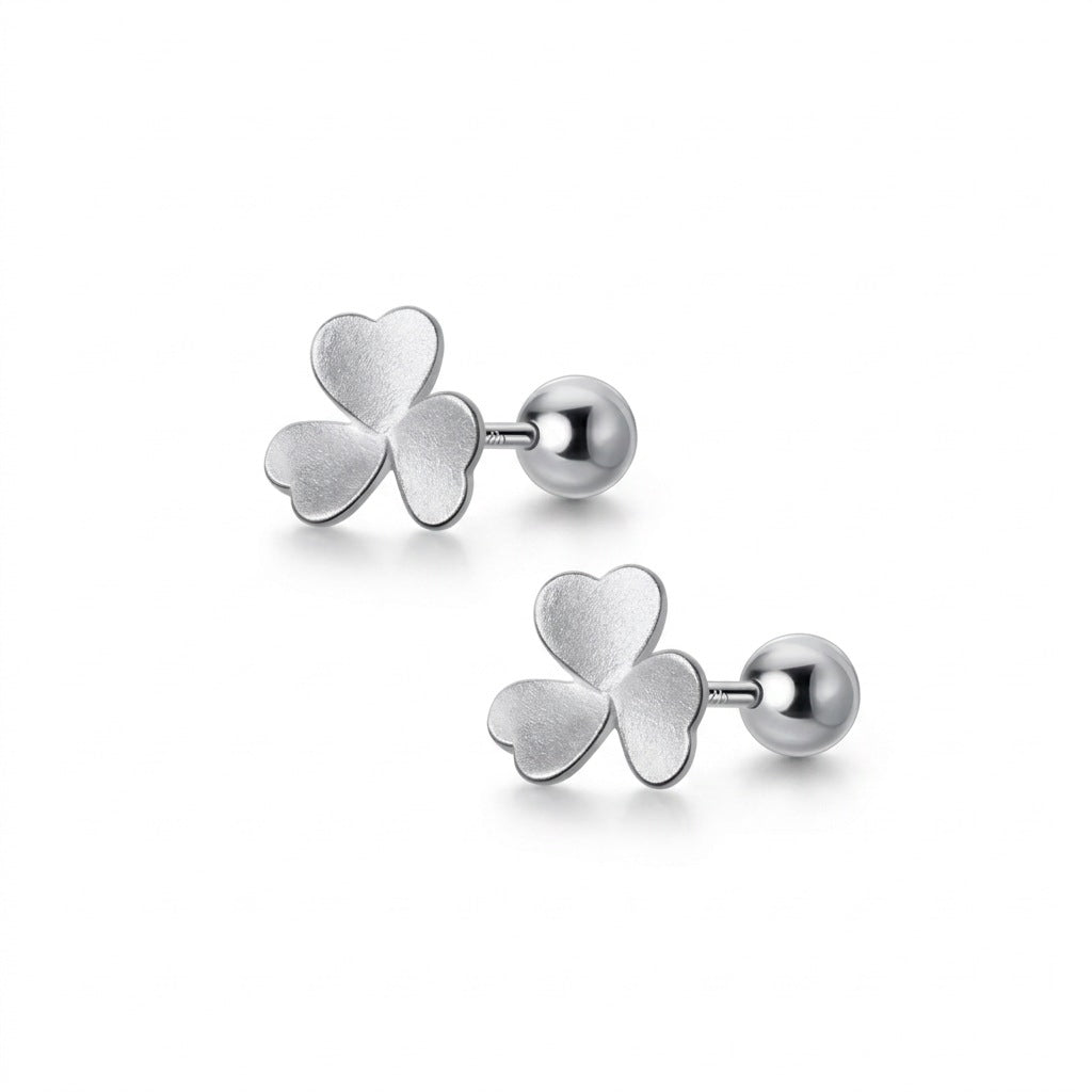 Aretes Trébol con Rosca