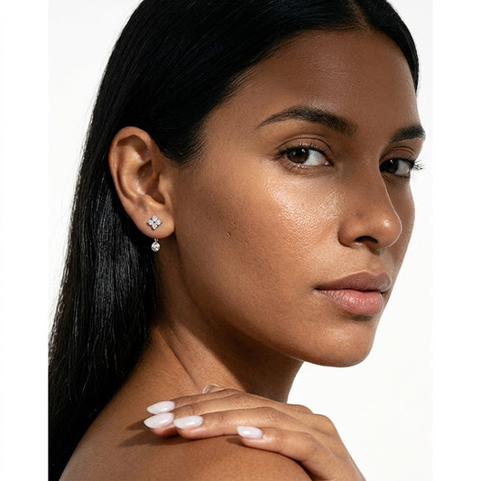 Aretes Trébol de Cuatro Hojas con Zirconias