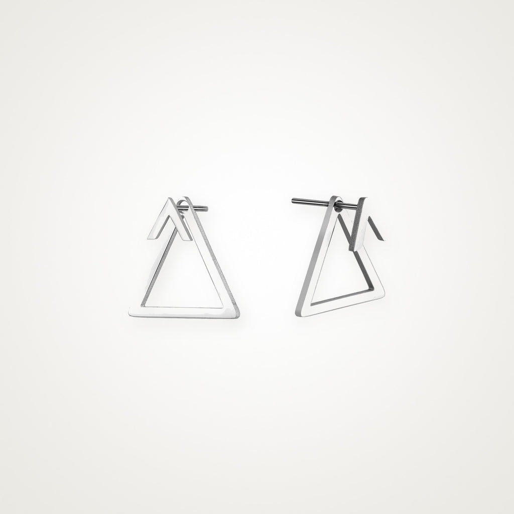Aretes Triángulo de alambre plateados
