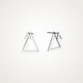 Aretes Triángulo de alambre plateados