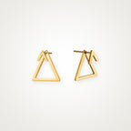 Aretes Triángulo de alambre dorados