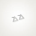 Aretes Triángulo hueco plateados