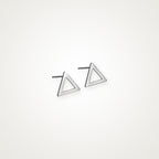 Aretes Triángulo hueco plateados