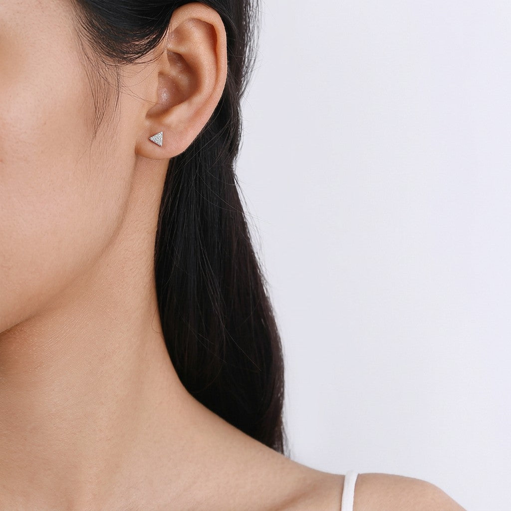 Aretes Triángulo o Círculo con Zirconia