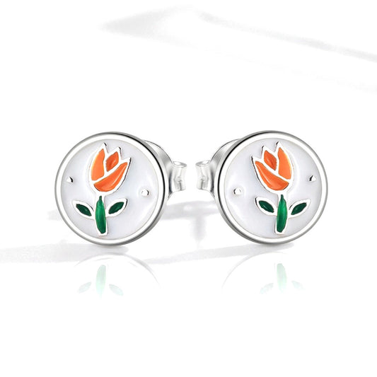 Aretes Tulipán Rosa o Naranja
