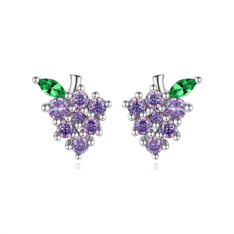 Aretes Uvas Moradas Vintage