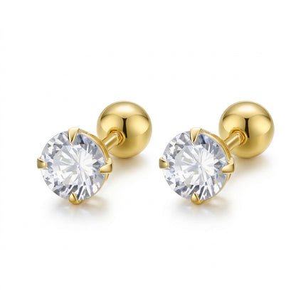 Aretes Zirconia de Color con Rosca
