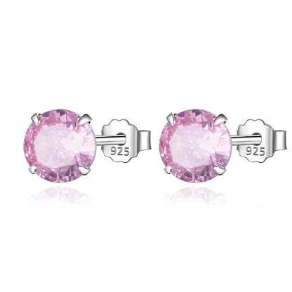 Aretes Zirconia Redonda de Colores