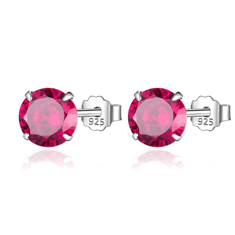 Aretes Zirconia Redonda de Colores