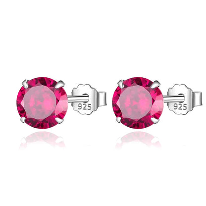 Aretes Zirconia Redonda de Colores