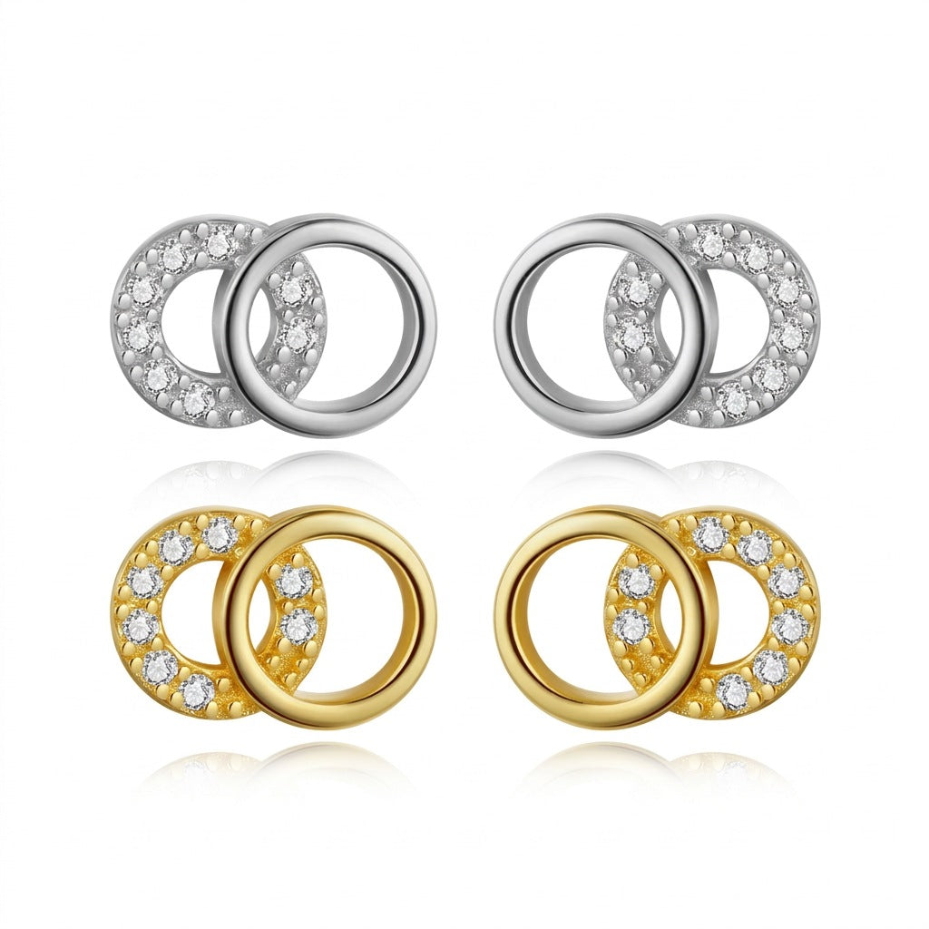 Aretes Zirconia Redonda Minimalista