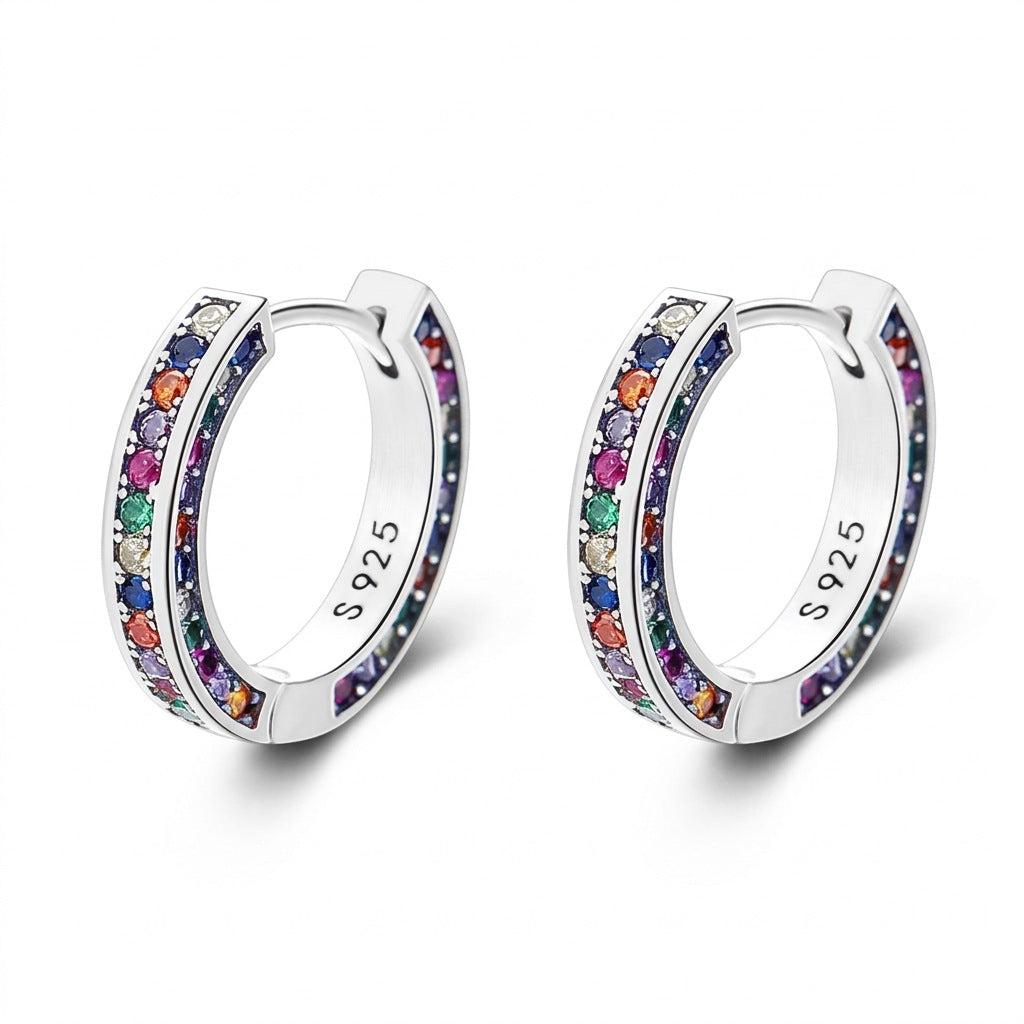 Arracadas, Anillo o Collar con Zirconias de Colores