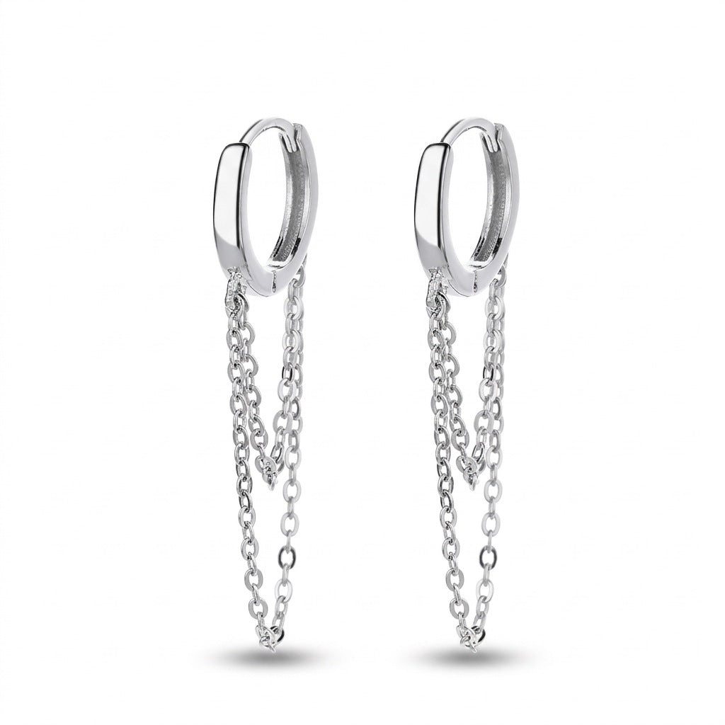 Arracadas con Cadena Doble