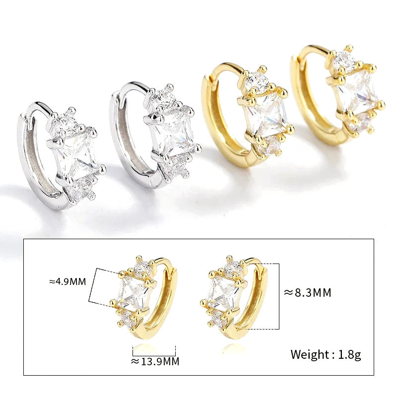 Arracadas con Dije Colgante de Zirconias