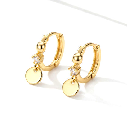 Arracadas con Disco y Zirconia
