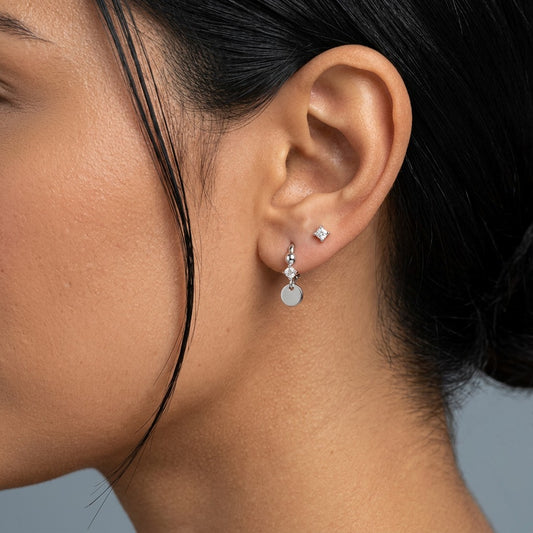 Arracadas con Disco y Zirconia