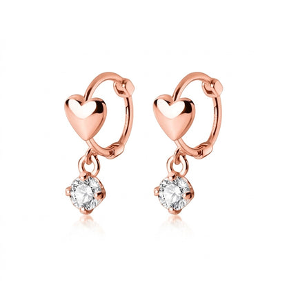 Arracadas Corazón con Zirconias en Tres Tonos