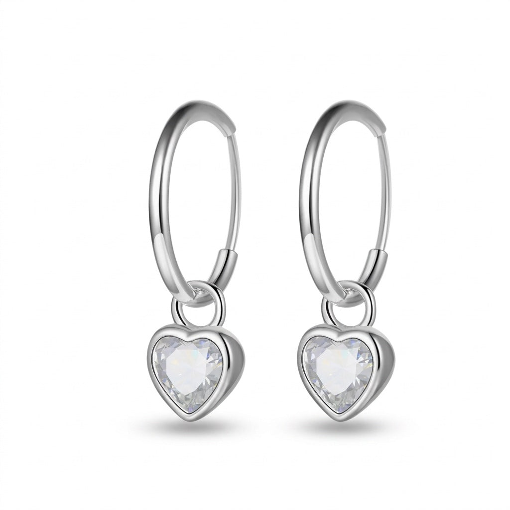Arracadas Corazón Romántico con Zirconia