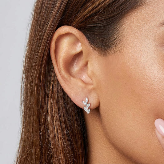 Arracadas Hojas con Zirconias
