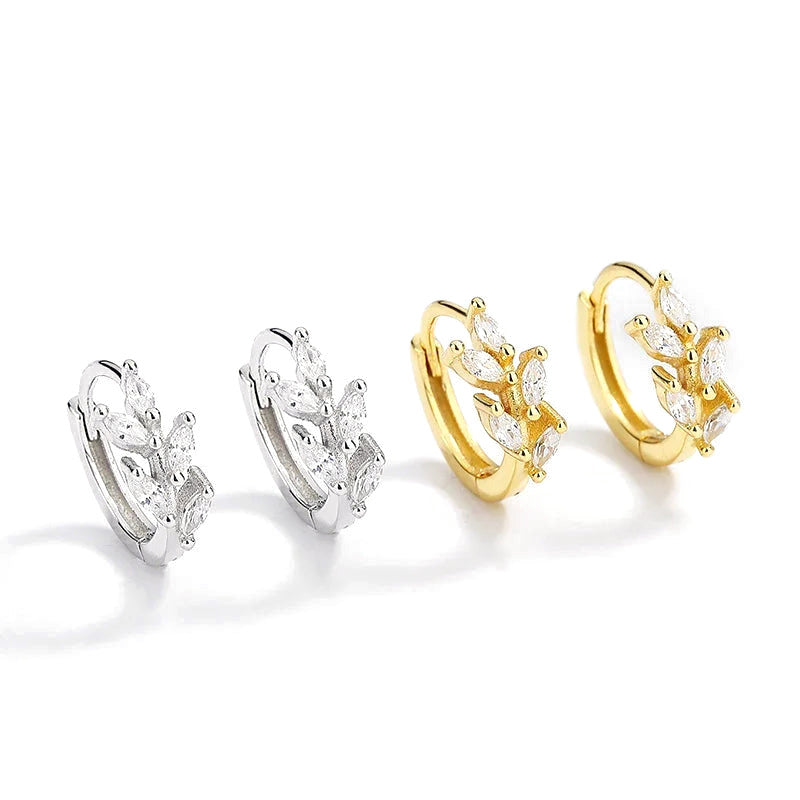 Arracadas Hojas con Zirconias