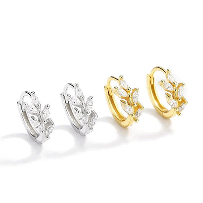 Arracadas Hojas con Zirconias