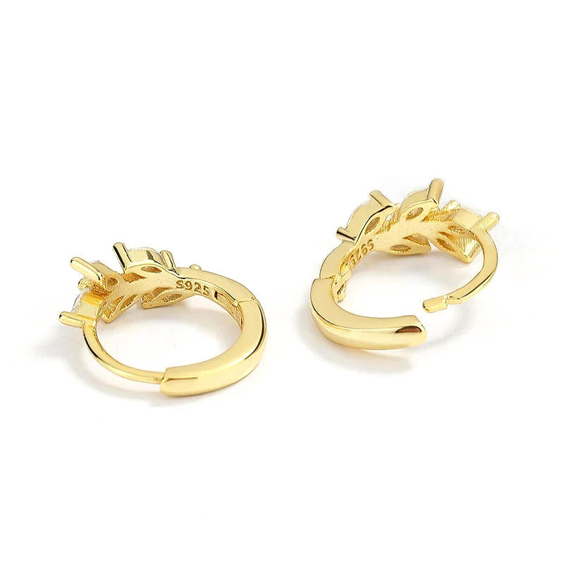 Arracadas Hojas con Zirconias