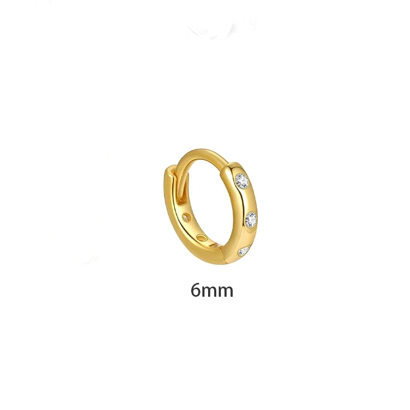 Arracadas Mini con Zirconias de 6 a 8 mm