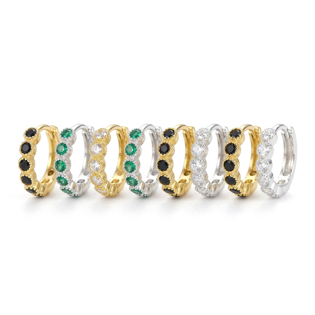 Arracadas Mini con Zirconias de Color