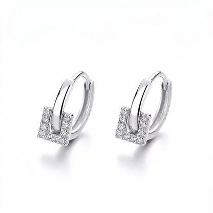 Arracadas Redondas o Cuadradas con Zirconias