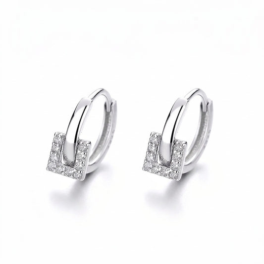 Arracadas Redondas o Cuadradas con Zirconias