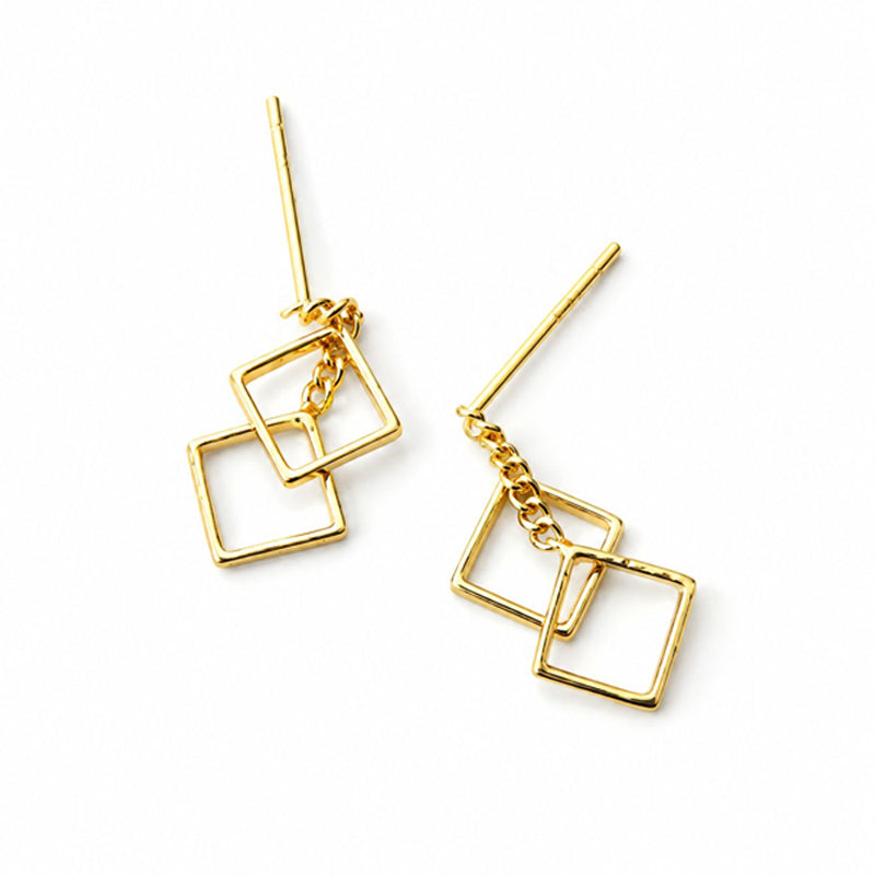 Aretes Cuadrados Entrelazados