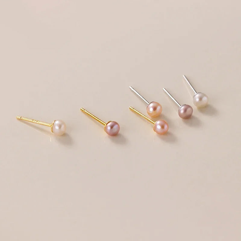 Aretes Perla de Agua Dulce en Tres Colores