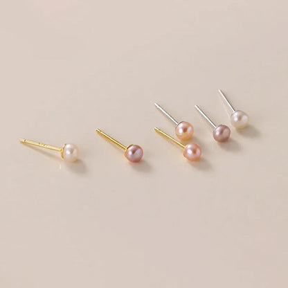Aretes Perla de Agua Dulce en Tres Colores