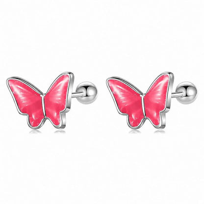 Aretes Mariposa Esmaltada de Colores