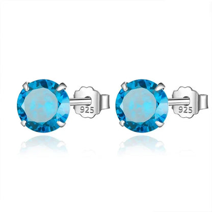 Aretes Zirconia Redonda de Colores