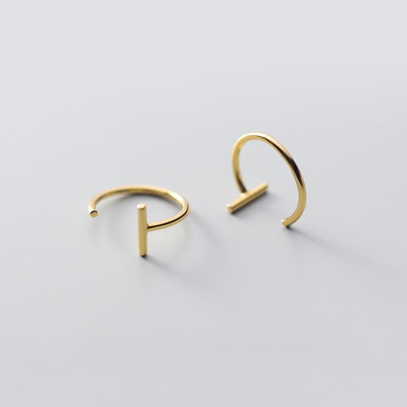 Aretes Barra en Forma de Gancho