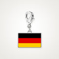 Charm Bandera de Alemania plateado con broche de langosta