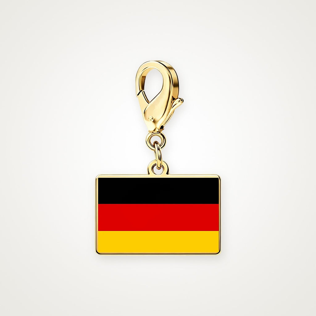 Charm Bandera de Alemania dorado con broche de langosta
