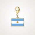 Charm Bandera de Argentina dorado con broche de langosta