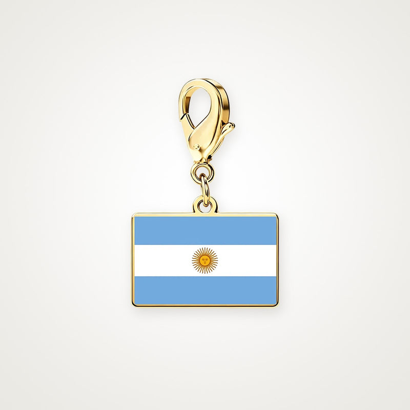 Charm Bandera de Argentina dorado